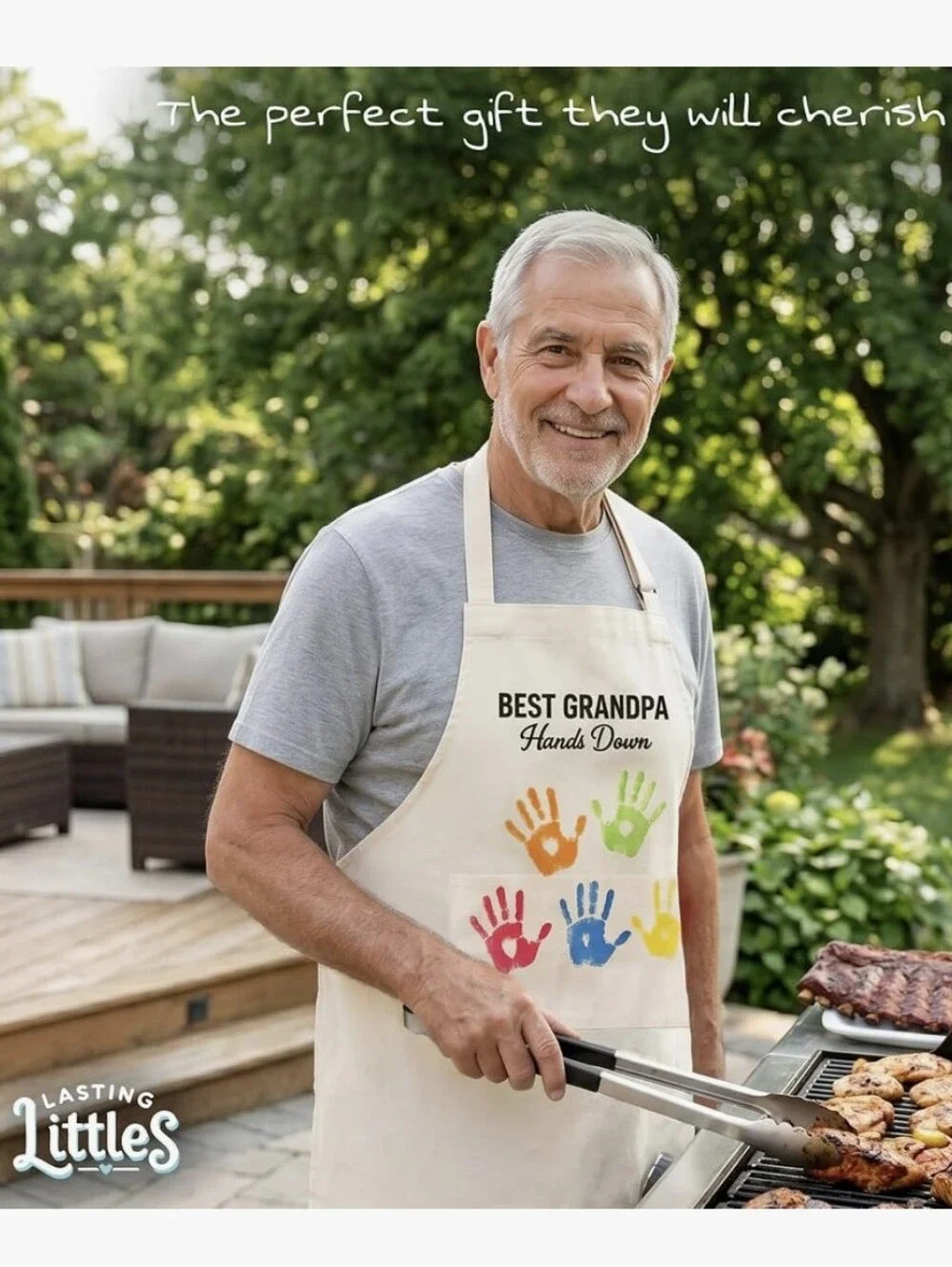 BEST GRANDPA Hands Down Apron